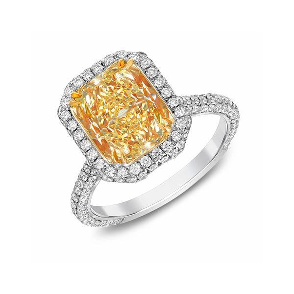 Charlotte Fancy Yellow Radiant Cocktail Ring